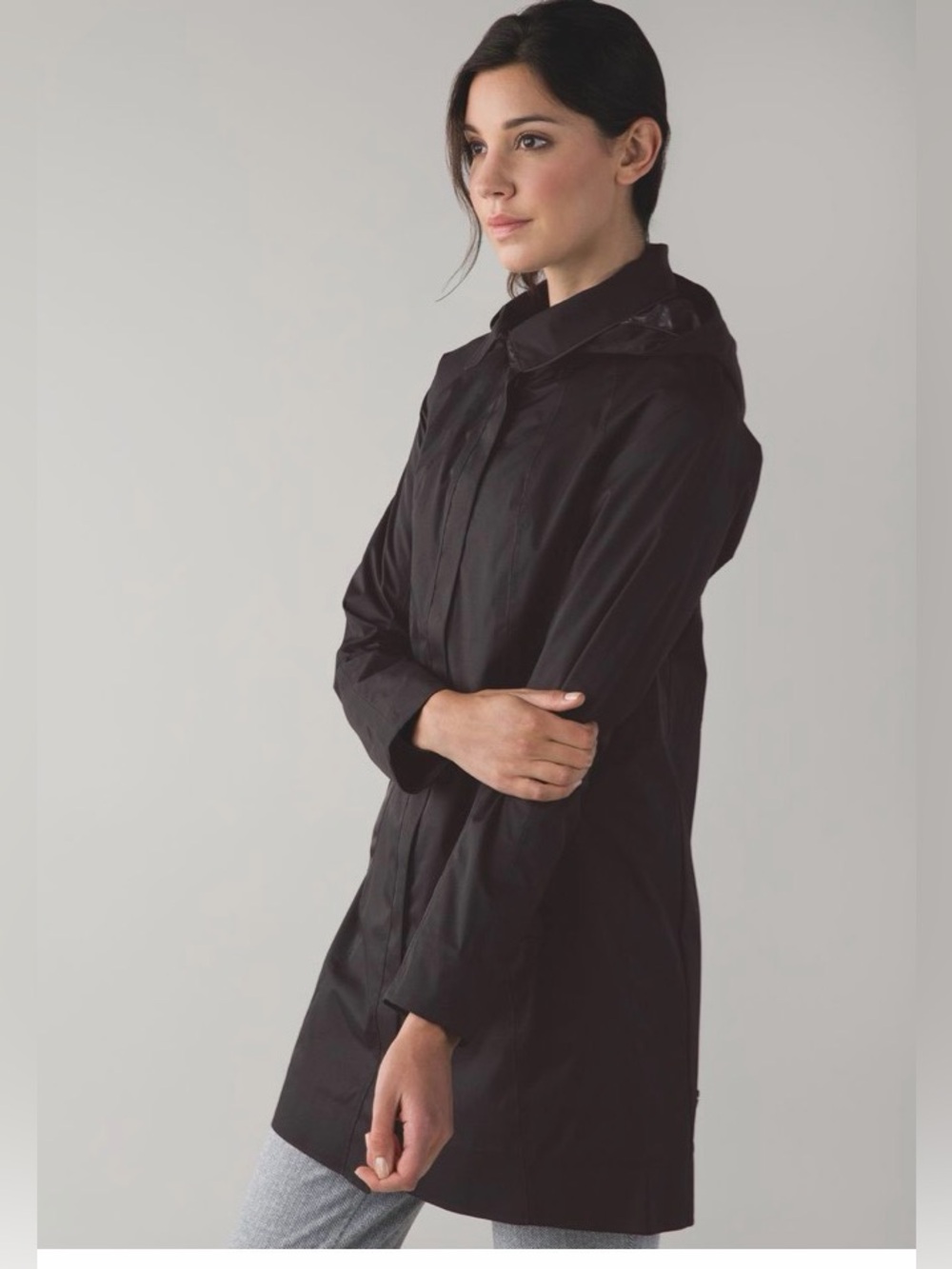 🌧️  Lululemon Rain On Jacket Hooded Raincoat Size 10 Black ☔